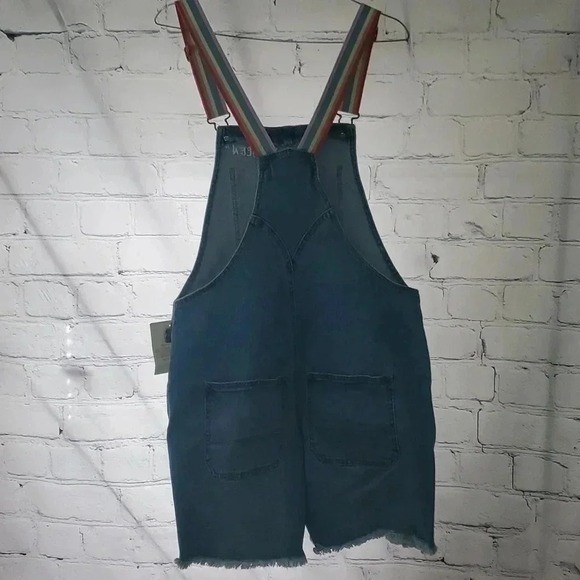 Blue Jean Short Overalls Rainbow 🌈 "Queen" NWT By Blu - Picture 10 of 14